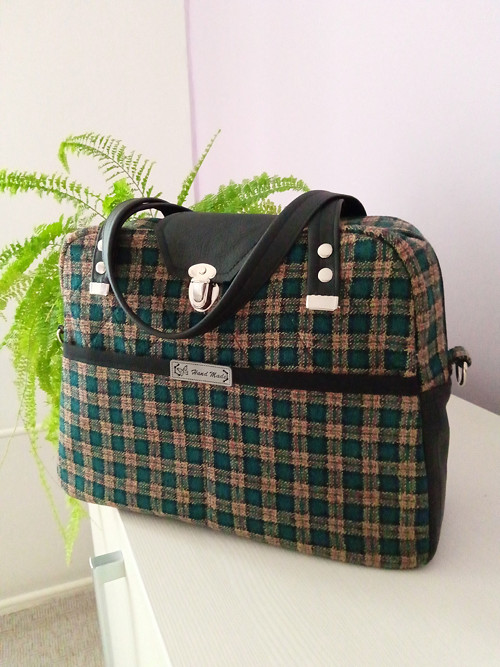 Kabelka kostkovaná (tweed) — foto 1