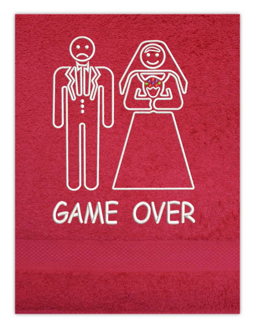 Osuška s výšivkou GAME OVER - konec hry