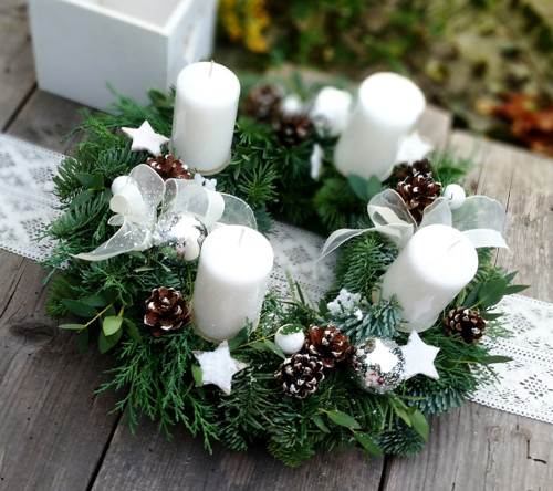 Adventní věnec "Bílé vánoce" — foto 1