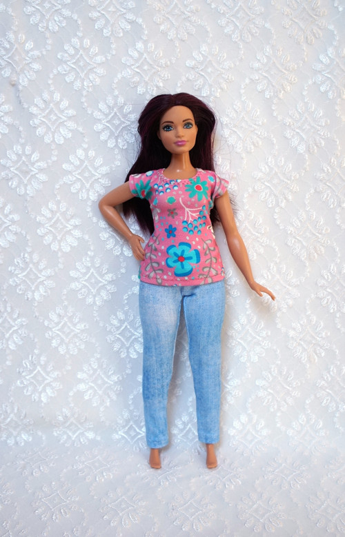Barbie - baculka - legíny - jeans — foto 1