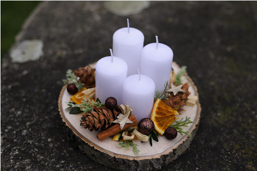 Adventní věneček bílo-hnědý — foto 1