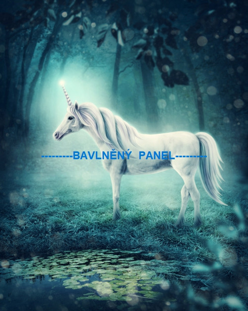Bavlněný panel Jednorožec 7x10 cm - skladem