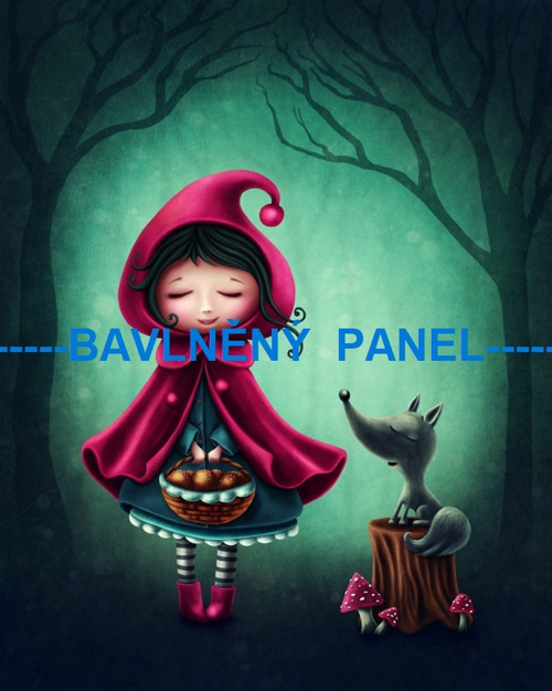 Bavlněný panel Červená karkulka 7x10 cm - skladem
