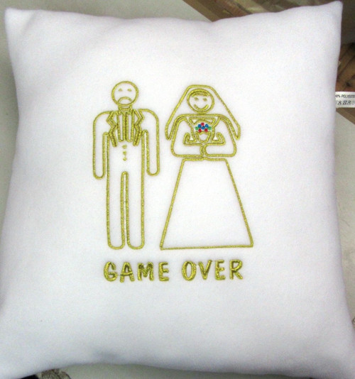Polštářek svatební GAME OVER — foto 1