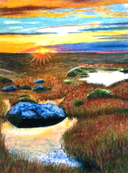 Horské jezírko, 43x53 cm