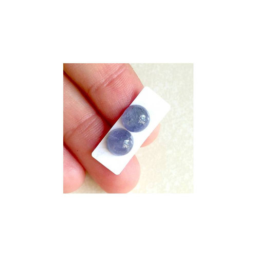 Tanzanit kabošony kruh pár / 8x8x3,7 mm, TAP04