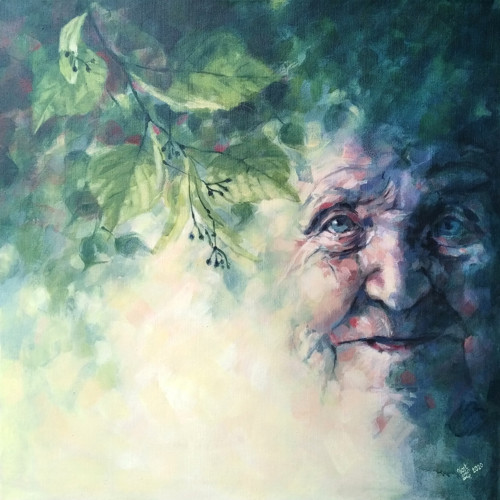 Stará lípa - akryl na plátně 80x80cm, originál