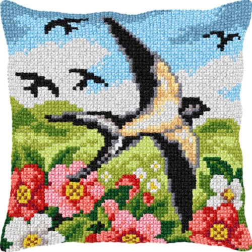 Sada k vyšívání polštář Orchidea s přízí 40x40cm