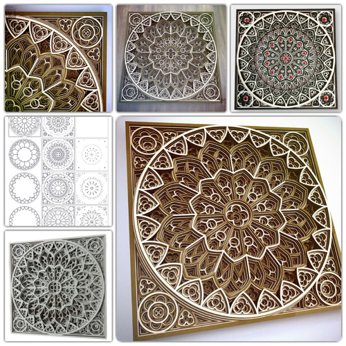 Mandala "Gothic", nelepená, přírodní