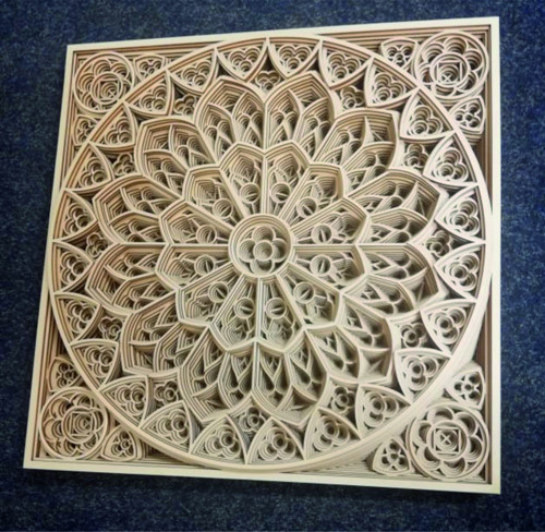 Mandala "Gothic", lepená, přírodní