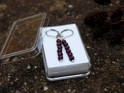 Granát - náušnice chir.ocel — foto 1