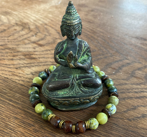 Náramek Natural Green Jasper Wood