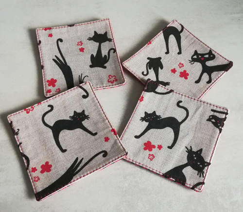 Kočky - podložky sada 4 ks /10x10cm/
