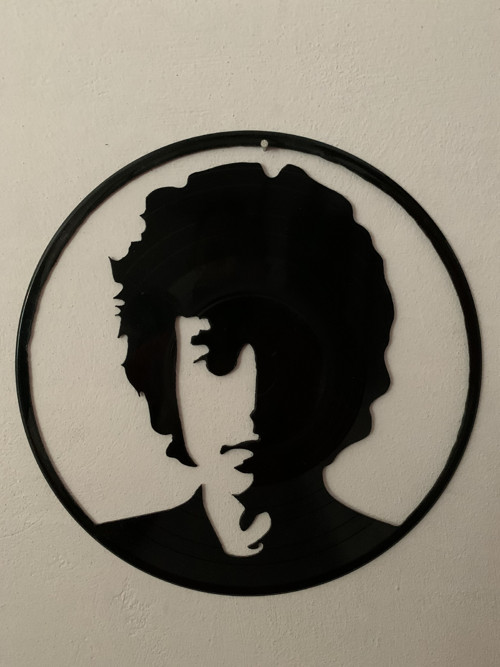 Vinyl art ručně vyřezáno Bob Dylan