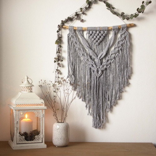 Světle šedé macramé větší — foto 1