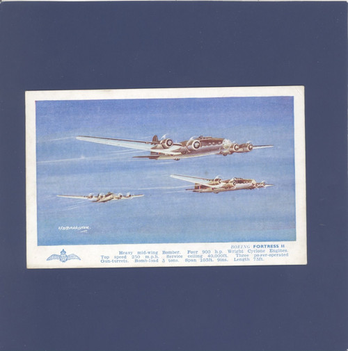 Letadlo Boeing Fortress II - pohlednice