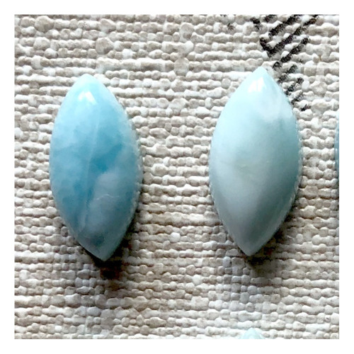 Larimar pravý kabošon naveta / 14x7 mm LA-S003