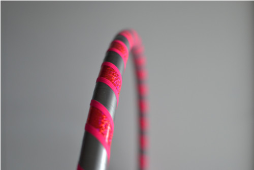 Obruč na hooping růžovo-stříbrná 95 cm