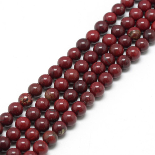 Přírodní jaspis rezavý 8 mm / 5 ks