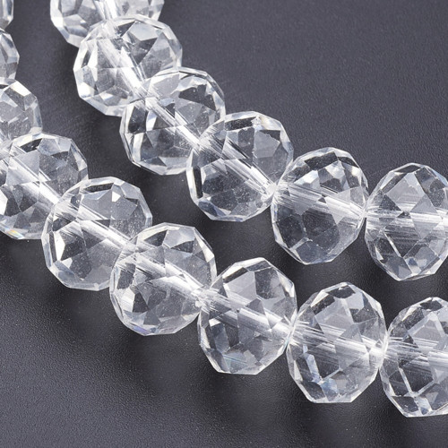 Skleněné rondelky čiré 6x4mm 20ks