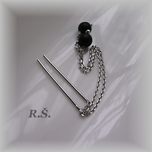 ONYX FROST 6 mm ... Řetízkové naušničky