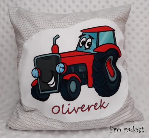 Povlak na polštář Traktor se jménem