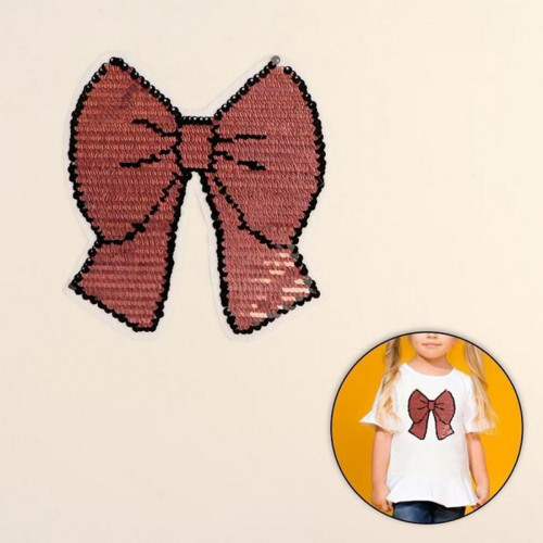 Oboustranný obtisk "Bow", s flitry, 16 × 16 cm,