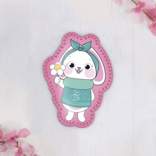 DIY Kit Brooch z pocitu "Bunny s květinou", Felt,