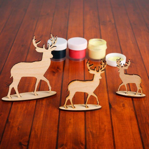 Sada dřevěných prázdnin pro práci "Deer na