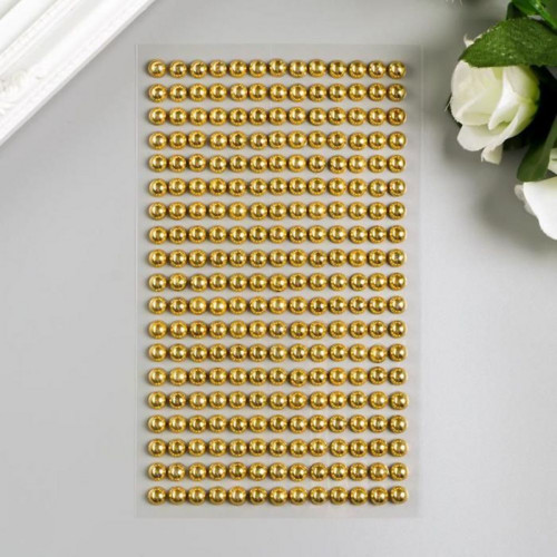 Samolepící rhinestones "Round", barevné zlato, 6