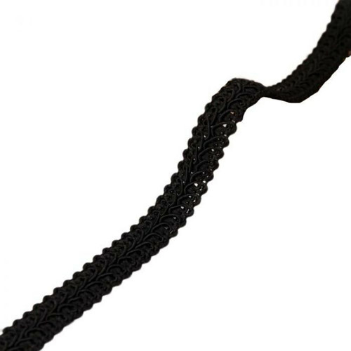 Ozdobný cop "Chanel", 12 mm, 10 ± 1 m, černý