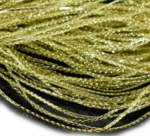 1 Roll 100m 2mm Light Gold Flat Metallic Braided — foto 1