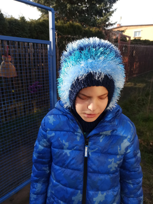 Dětská kukla PRUHOVANÁ DO MODRA
