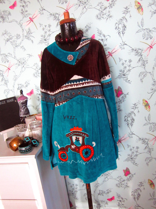 Mikinošaty tunika patchwork — foto 1