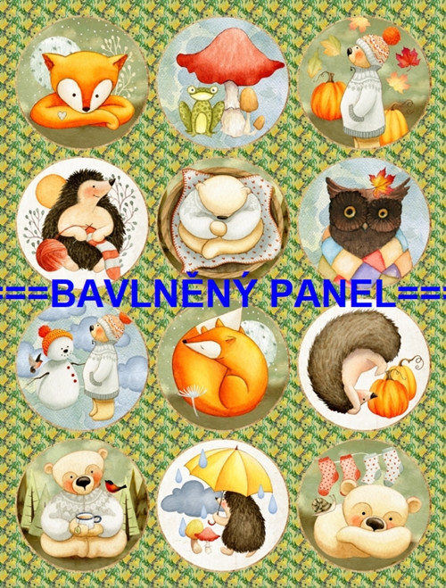 Bavlněná látka - panel 27 x 35 cm