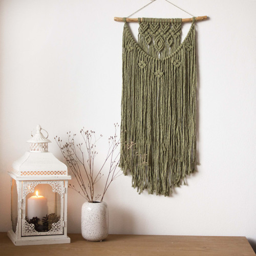Olivově zelené macramé větší — foto 1