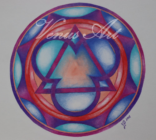 Originál mystická mandala Svatá trojice