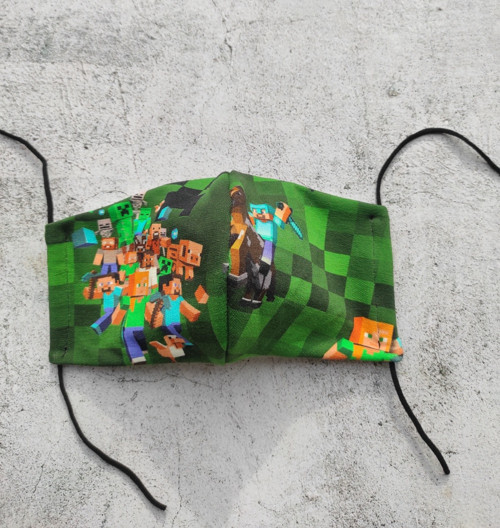 Rouška Minecraft zelená II