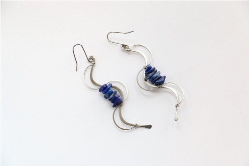 Náušnice s lapis lazuli (chir. ocel)