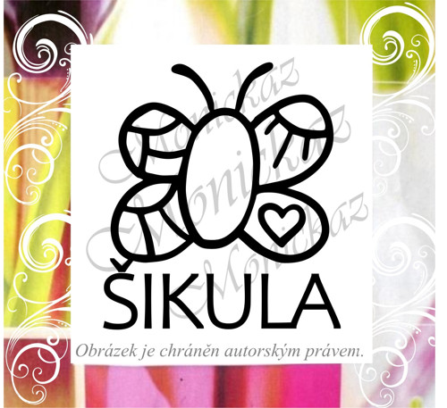 Motýl šikula 324. Razítko motivační.