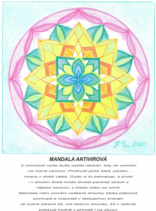 Mandala antivirová-kartičky 10x13