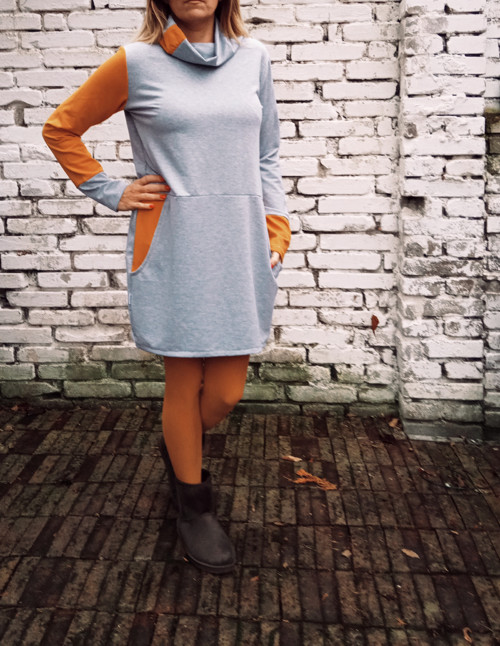 Šedé hořčice- oversized,kapsy — foto 1