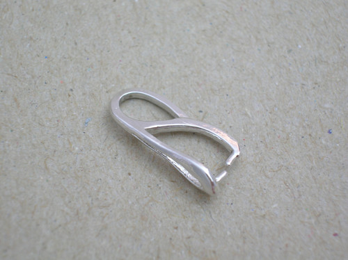 Šlupna 16,5x4 mm Rhodiovaná mosaz