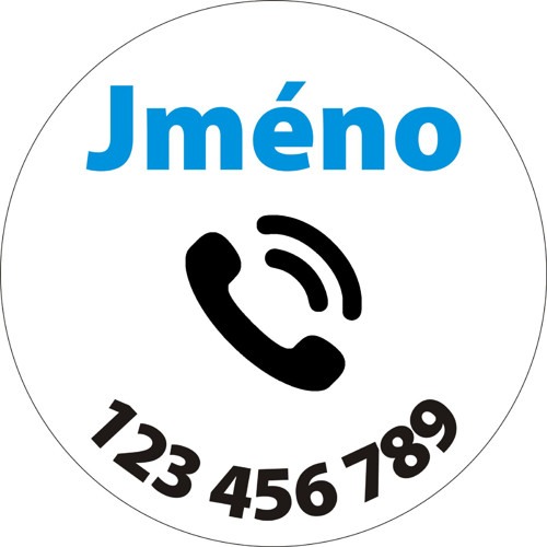 Placky se jménem a telefonem