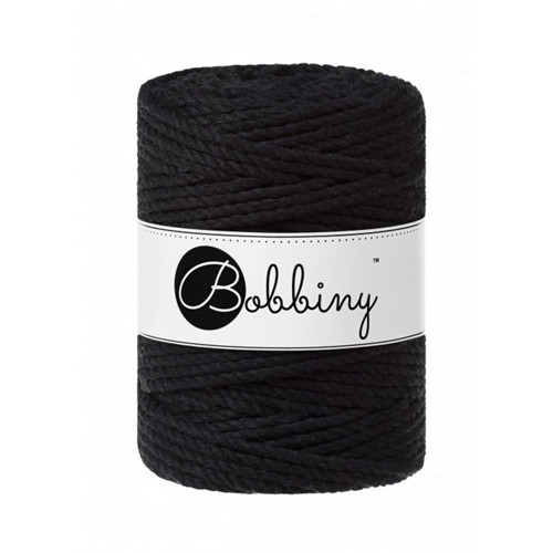Bobbiny Macrame XXL 3ply 5mm - černá - 3m