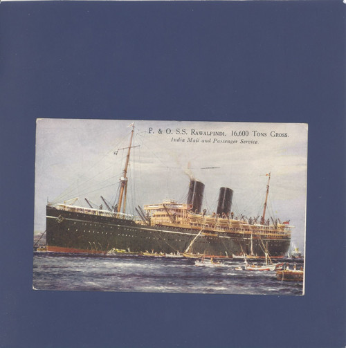 Loď HMS Rawalpindi - pohlednice