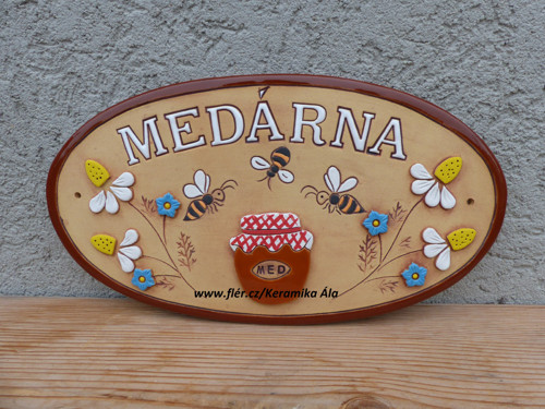 Oválná cedule ,,MEDÁRNA " / na objednávku