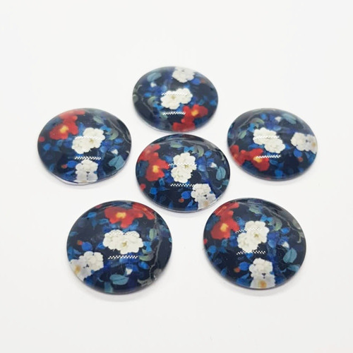 Kabošon, 18mm, růže, 1ks