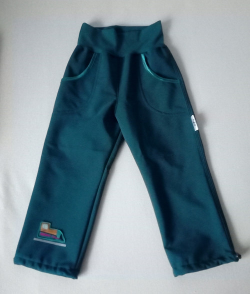 Rostoucí softshell. kalhoty -bagr - vel. 98