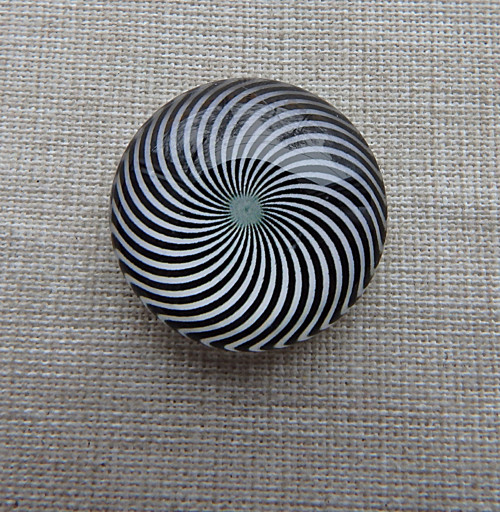 Skleněný kabošon se spirálou 20mm 1kus